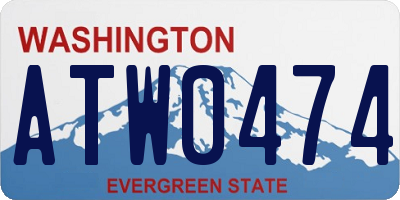 WA license plate ATW0474