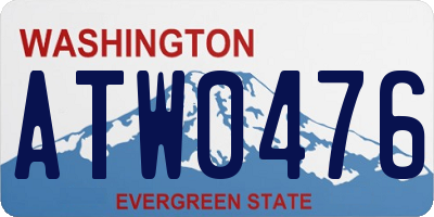 WA license plate ATW0476