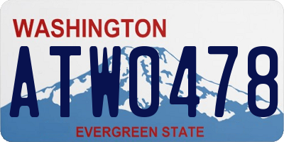 WA license plate ATW0478