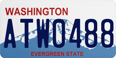 WA license plate ATW0488
