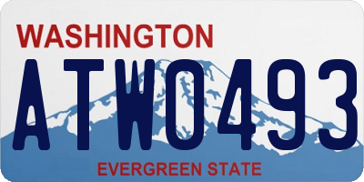 WA license plate ATW0493