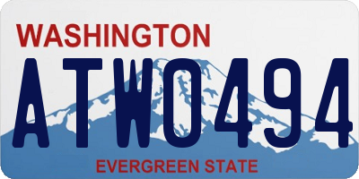 WA license plate ATW0494