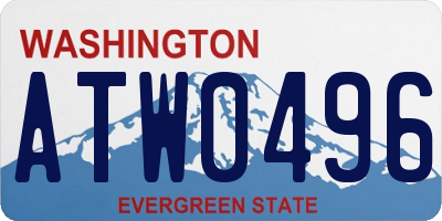 WA license plate ATW0496