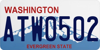 WA license plate ATW0502