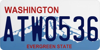 WA license plate ATW0536