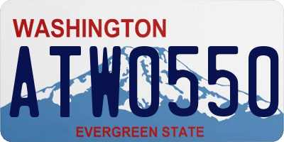 WA license plate ATW0550