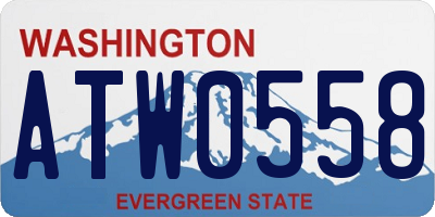 WA license plate ATW0558