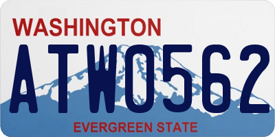 WA license plate ATW0562