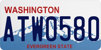 WA license plate ATW0580