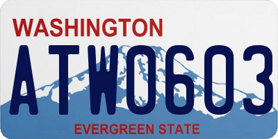 WA license plate ATW0603