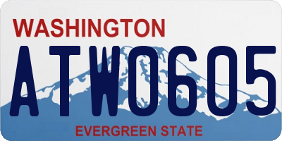 WA license plate ATW0605