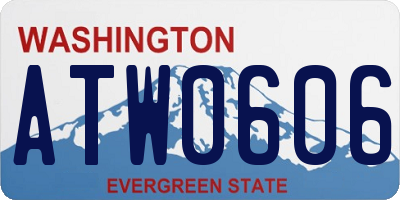 WA license plate ATW0606