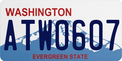 WA license plate ATW0607