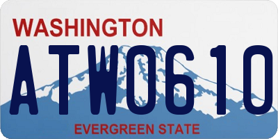 WA license plate ATW0610