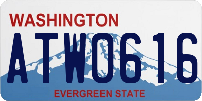 WA license plate ATW0616