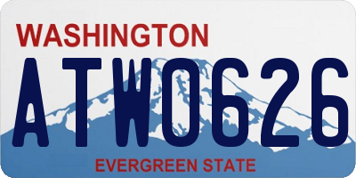 WA license plate ATW0626