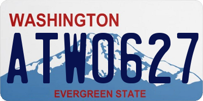 WA license plate ATW0627
