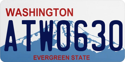 WA license plate ATW0630
