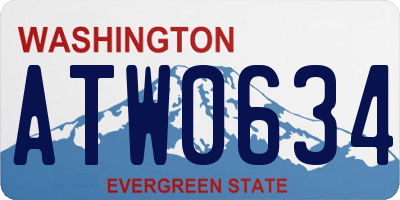 WA license plate ATW0634