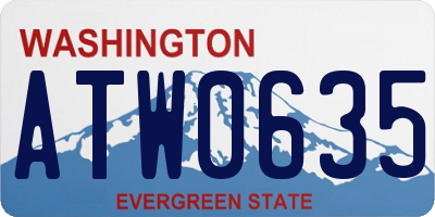 WA license plate ATW0635