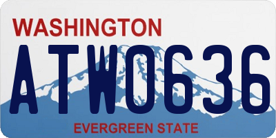 WA license plate ATW0636