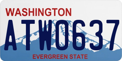 WA license plate ATW0637