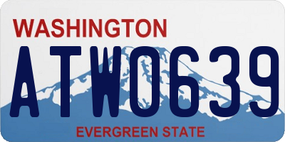 WA license plate ATW0639