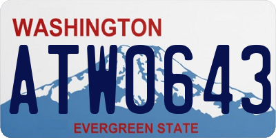 WA license plate ATW0643