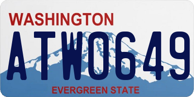 WA license plate ATW0649
