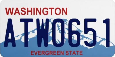 WA license plate ATW0651