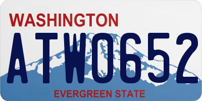 WA license plate ATW0652