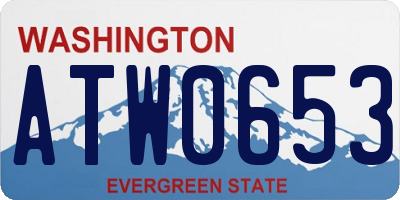 WA license plate ATW0653