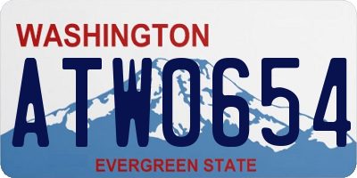 WA license plate ATW0654