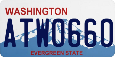 WA license plate ATW0660