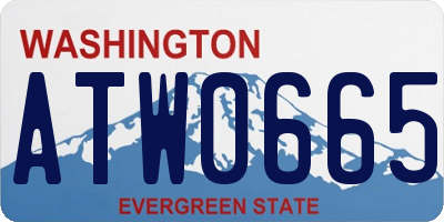 WA license plate ATW0665