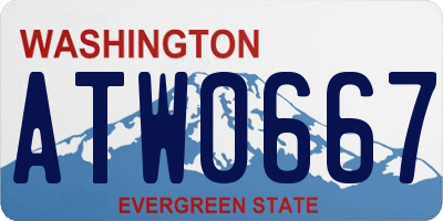 WA license plate ATW0667
