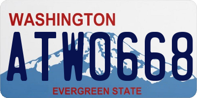 WA license plate ATW0668
