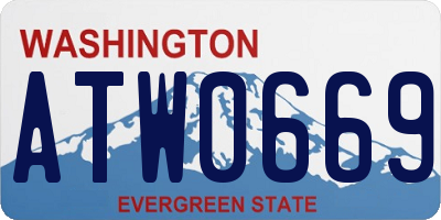 WA license plate ATW0669