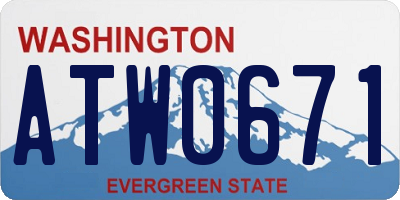 WA license plate ATW0671