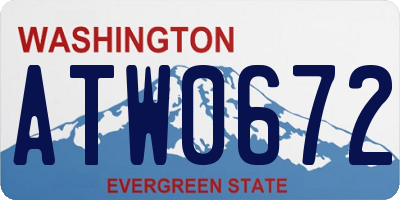 WA license plate ATW0672