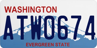 WA license plate ATW0674