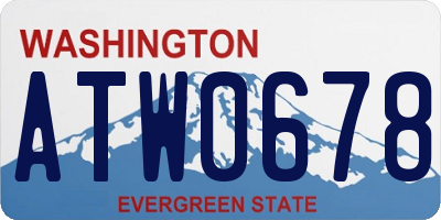 WA license plate ATW0678