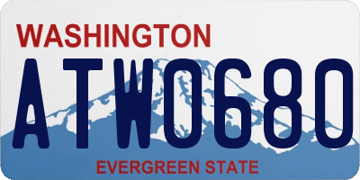 WA license plate ATW0680
