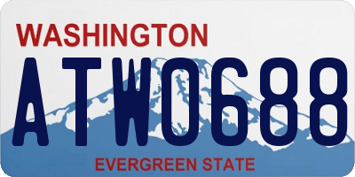 WA license plate ATW0688