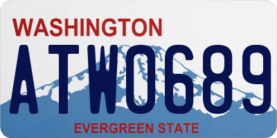 WA license plate ATW0689