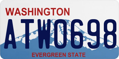 WA license plate ATW0698