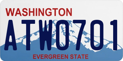 WA license plate ATW0701