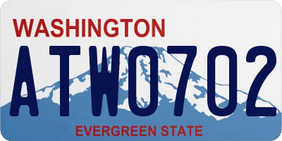 WA license plate ATW0702