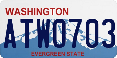 WA license plate ATW0703