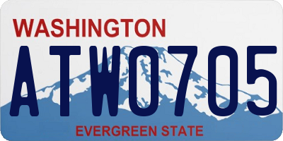 WA license plate ATW0705
